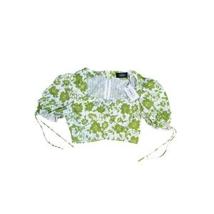 NWT! Floral Cider Short Sleeve Crop Top
